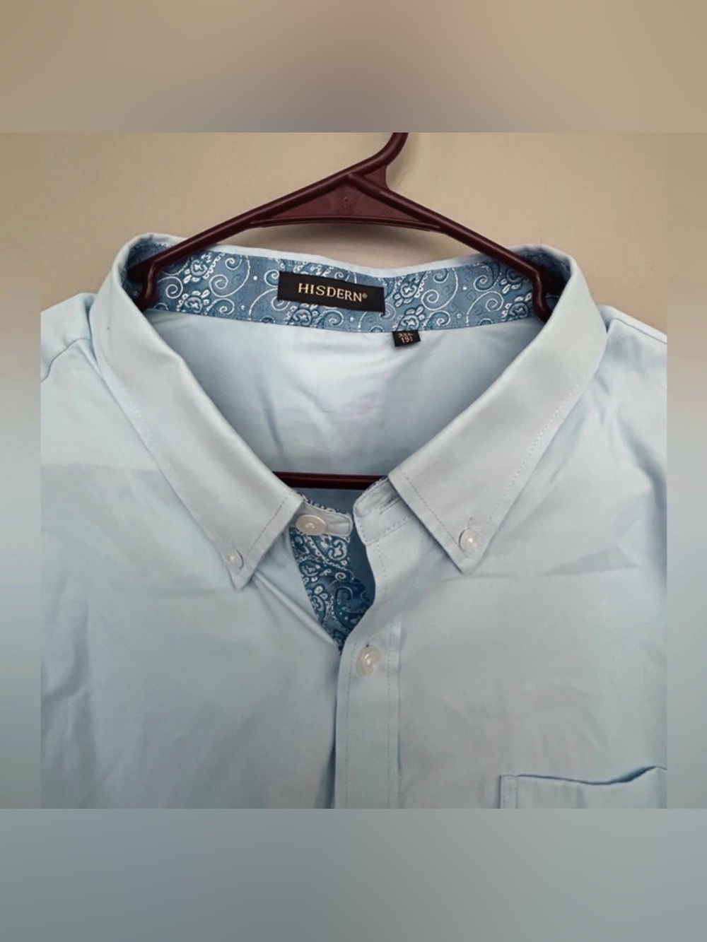 NWOT Hisdren Light Blue Men's Button-Down Shirt